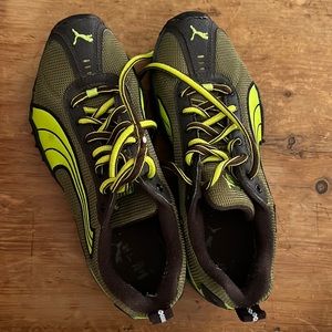 Puma.Lime green, olive green,brown.Black sole. Almost new Size 7.5.